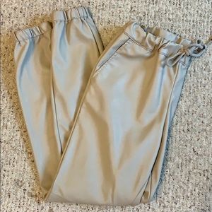 Faux leather joggers